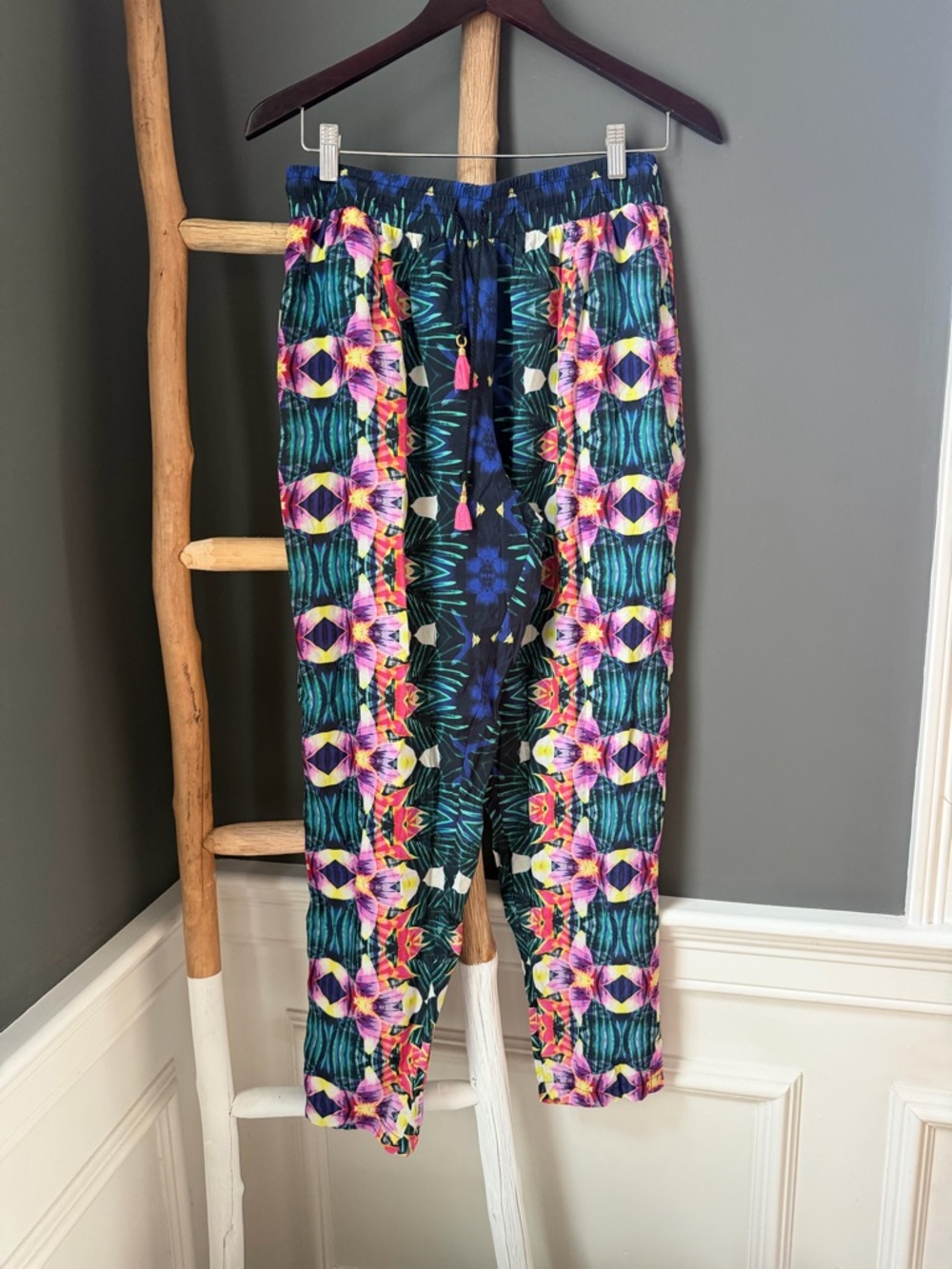 Nanette Lepore Multicolor Jungle Floral Pull-On Beach Resort Pants